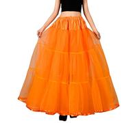 Rocks Off Butt Boy Falda larga sin huesos para mujer, falda larga sin huesos, enagua alternativa, naranja, XL