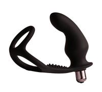 Rocks-Off Ro-Zen Pro - Tapón anal con anilla vibradora para pene y testículos (negro)