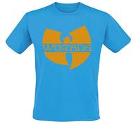 Rocks-Off Wu-Tang Clan Text Logo Hombre Camiseta Azul L 100% Algodón Regular, Turquesa, L