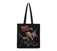Rocksax Iron Maiden Bolsa de Mano - Trooper, Black, Estándar, Lona Pesada Hecha de Material Reciclado de Comercio Justo