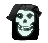 Rocksax Misfits - Bolso Cruzado con Texto en inglés Glow in The Dark, Black, Bolso Cruzado