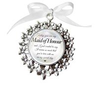 Rockshore Accessoires Ramo de flores para dama de honor o dama de honor, con cita antigua, no personalizable, recuerdo, regalo de boda, 4cm, Vidrio