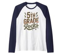 Rockstar 5to Grado Rocks I Teach First Day Coro Maestra Mamá Camiseta Manga Raglan