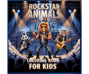 Rockstar Animals Coloring Book for Kids: Fun Rock Band Animals with Guitars, Drums and Concert Stage Scenes | Creative Coloring Book for Kids Ages 4-10