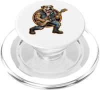 Rockstar Bulldog Bold Animal Music Divertido Tocar la Guitarra Broma PopSockets PopGrip para MagSafe
