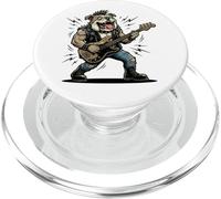 Rockstar Bulldog Bold Animal Music Divertido Tocar la Guitarra PopSockets PopGrip para MagSafe