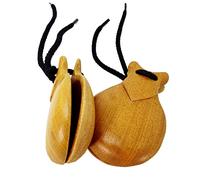 ROCKSTAR - Castañuelas de Madera Castaño Jale 104-4 Natural Pulida Instrumento Percusión Hechas en España para el arte del Baile Flamenco