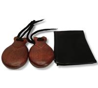 ROCKSTAR - Castañuelas de Madera Castaño Jale 105F-4 Caoba Pulida con Funda Instrumento Percusión Hechas en España Arte del Baile Flamenco