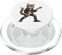Rockstar Cat Cool Animal Music Humor Tocar la Guitarra PopSockets PopGrip para MagSafe