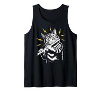 Rockstar Flautist / Flautist Cat on Cat Flaute Camiseta sin Mangas