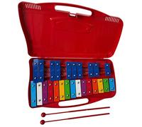 ROCKSTAR - Glockenpiel Carrillón Metalófono Xilófono SG25RD Cromático, 25 Teclas metálicas con Estuche y Mazas. Instrumento Musical