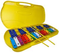 ROCKSTAR Glockenspiel Carrillón Metalófono Cromático de 27 Teclas Azules y Colores, Xilófono Escolar con Estuche y Mazas, Ideal para Estudiantes y Principiantes, Instrumento Musical Educativo