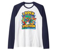 Rockstar I Rock The Spectrum Autism World Tour Mamá Papá Camiseta Manga Raglan