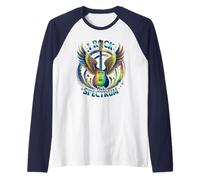 Rockstar I Rock The Spectrum Autismo Papá Amor Inclusión Esperanza Camiseta Manga Raglan