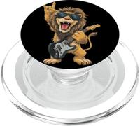 Rockstar Lion con Gafas de Sol Guitarra eléctrica Rock Hand Sign PopSockets PopGrip para MagSafe