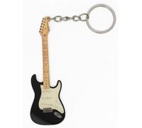 Rockstar Llavero Mini Guitarra Eléctrica Tipo Strat Negra de Aluminio EMK-31 - Colgante Metálico para Llaves, Mochila o Estuche - Regalo para Músicos y Fans del Rock