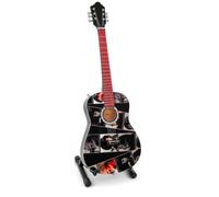 ROCKSTAR - Miniatura de Guitarra Acústica MGT8655 Escala 1:4 con Soporte, Diseño Cuarteto de Liverpool y Rock Británico de los Años 60, Réplica Decorativa para Coleccionistas y Amantes de la Música
