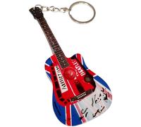 ROCKSTAR MUSIC- Llavero de Guitarra Acústica Cutaway 1150 En Madera The Beatles con Autobús Inglés ¡Captura el Espíritu de Abbey Road!