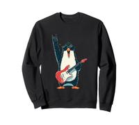 Rockstar Penguin con Gafas de Sol Guitarra eléctrica Rock Sign Sudadera