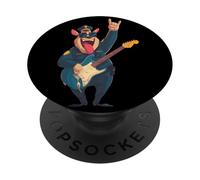 Rockstar Police Pig Cop con Gafas De Sol Guitarra Eléctrica PopSockets PopGrip Adhesivo