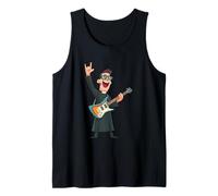 Rockstar Priest con Gafas De Sol Guitarra Eléctrica Rock Hand Camiseta sin Mangas