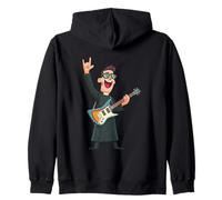 Rockstar Priest con Gafas De Sol Guitarra Eléctrica Rock Hand Sudadera con Capucha