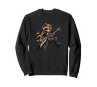 Rockstar Raccoon Cool Animal Music Divertido Tocar la Guitarra Sudadera