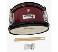 ROCKSTAR - Tambor de Madera Afinable SMS-1205WR 12" x 5" (30,5 x 12,7 cm) Caja de Marcha, Instrumento de Percusión con Bordón Ajustable, Correa y Baquetas Incluidas. Vino metalizado.