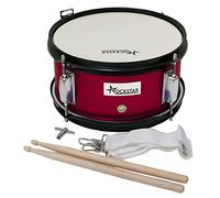 ROCKSTAR - Tambor Infantil Iniciación en Madera Afinable JINBAO SMD1005-WR Color Metalizado. Caja marcha. Incluye Correa y Baquetas, Instrumento Musical de Percusión, Parche afinable y bordonero