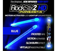 ROCKSTIX 2 baquetas de luz LED azul HD brillante, con efecto de desvanecimiento, prende fuego a tu concierto
