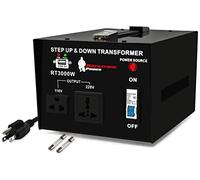 Rockstone Power 3000 Watt Voltage Converter Transformer - Heavy Duty Step Up/Down AC 110V/120V/220V/240V Power Converter - Circuit Breaker Protection - DC 5V USB Port - CE Certified [3-Year Warranty]