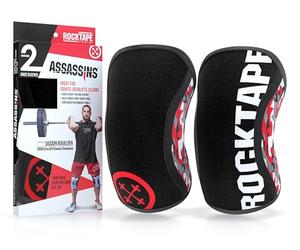 RockTape Assassins Ginocchiere 7mm -Supporto al Ginocchio in Neoprene per Compressione, Calore e Stabilità Durante l’Allenamento Intenso, Rosso Camouflage, Small