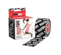 RockTape Nastro Kinesiologico Unisex (5cm x 5m) - Elastico Terapeutico Sportivo Senza Lattice per Spalla, Caviglia, Gomito, Polso, Schinieri e Ginocchio - logo Nero