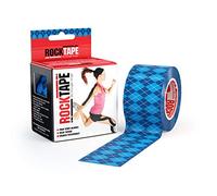 RockTape Standard Cinta Kinesiológica 5cm x 5m - Vendaje Neuromuscular Elástico, Adhesivo Fuerte sin Látex para Recuperación Muscular y Dolor Articular en Rodilla, Hombro, Tobillo - Argyle Azul