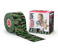 RockTape Standard Cinta Kinesiológica 5cm x 5m - Vendaje Neuromuscular Elástico, Adhesivo Fuerte sin Látex para Recuperación Muscular y Dolor Articular en Rodilla, Hombro, Tobillo - Verde Camuflaje