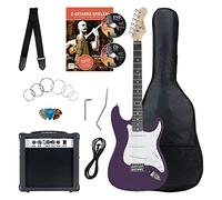 Rocktile Banger's Pack Kit de Guitarra Eléctrica Completo - Guitarra electrica con 3 Single-Coil pick-up - Juego con amplificador, bolsa, correa, cuerdas de repuesto y cable - Lila