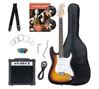 Rocktile Banger's Pack Kit de Guitarra Eléctrica Completo - Guitarra electrica con 3 Single-Coil pick-up - Juego con amplificador, bolsa, correa, cuerdas de repuesto y cable - Sunburst