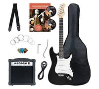 Rocktile Banger's Pack Kit de Guitarra Eléctrica Completo - Guitarra electrica con 3 Single-Coil pick-up - Juego con amplificador, bolsa, correa, cuerdas de repuesto y cable - Negro