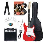 Rocktile Banger's Pack Kit de Guitarra Eléctrica Completo - Guitarra electrica con 3 Single-Coil pick-up - Juego con amplificador, bolsa, correa, cuerdas de repuesto y cable - Rojo
