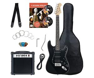 Rocktile Banger's Power Pack Set De Guitarras Eléctricas, 8 Piezas Negro
