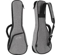 Rocktile bolsa ukelele soprano - Funda de transporte impermeable et resistente al desgarro acolchada para ukeleles - Bolsillo exterior acolchado para accesorios - Bandolera ajustable - Gris