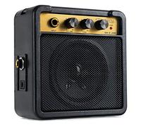 Rocktile GA-5 Jimi Mini Amplificador para Guitarra (5 vatios, con Correa y Clip para cinturón, Funciona con batería o Adaptador de Corriente) Negro