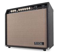 Rocktile GA-60 Mark Amplificador de Guitarra 60W, 2 Canales (Normal/Drive), Altavoz 12", Salida Auriculares, Entrada AUX, Ecualizador 2 Bandas, Reverb muelles, Bucle Efectos, Negro.