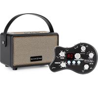 Rocktile GP-10/BB-820BK Set Amplificador Guitarra - Auriculares con 6 Modelos de Amp, Funciones Extras, Altavoz Bluetooth® 4" Fullrange, Batería - Negro