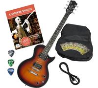 Rocktile L-100 SB Guitarra Eléctrica Sunburst con Accesorios (Funda Gigbag para Guitarra, Cable, Púas, Escuela de Guitarra con CD y DVD, Cuerdas para Guitarra)