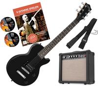 Rocktile L-50B Junior 3/4 Mensura SET (Guitarra eléctrica para niños de 6-12 años, amplificador, correa, cable) negro