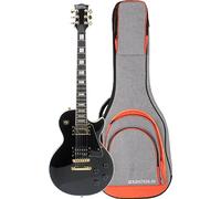 Rocktile Pro L-200BK Deluxe Guitarra Eléctrica Black Set con Funda - Rocktile Pro-Series - Cuerpo: Caoba - Diapasón/Mástil: Palisandro/Arce - 2x Humbucker - uno con EMG-HZ - incluye funda - Black