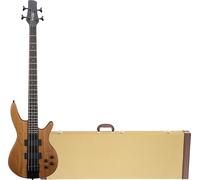 Rocktile Pro LB104-N LowBone Bajo Eléctrico Set con Estuche Rígido - 4 Cuerdas, Cuerpo de Tilo, mástil de arce en una pieza - Diapasón de palisandro - 2 pastillas Humbucker - Natural
