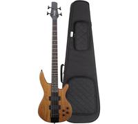 Rocktile Pro LB104-N LowBone Bajo Eléctrico Set con Funda - 4 Cuerdas, Cuerpo: Tilo, mástil de arce en una pieza - Diapasón: Palisandro - 2 pastillas Humbucker - Natural