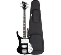Rocktile Pro RB-400B Blackbird E-Bass Set Gigbag (Longscale, Humbucker, Single Coil, mástil encolado) negro